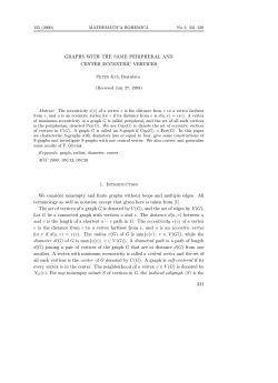 GRAPHS WITH THE SAME PERIPHERAL AND CENTER