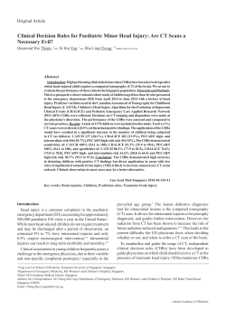 Clinical Decision Rules for Paediatric Minor Head Injury