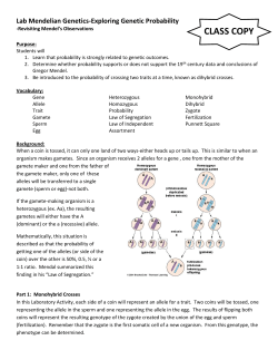CLASS COPY Lab Mendelian Genetics