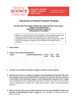 Kāinga Tahi Kāinga Rua Expressions of Interest Proposal Template