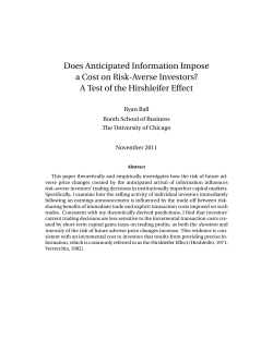 Does Anticipated Information Impose\ a Cost on Risk