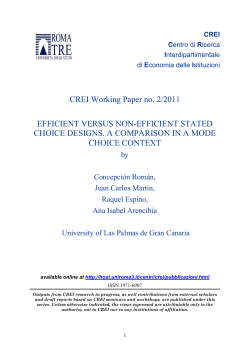 CREI Working Paper no. 2/2011 EFFICIENT VERSUS NON