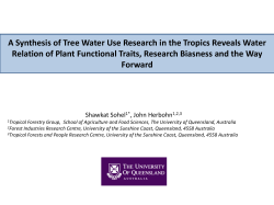 A Synthesis of Tree Water Use Research in the Tropics Reveals