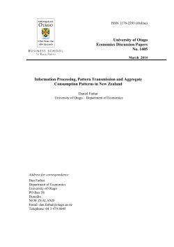 University of Otago Economics Discussion Papers No. 1405