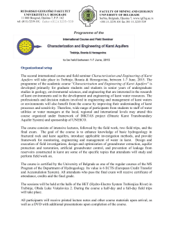 Announcement and Programme