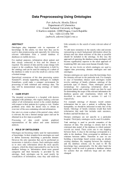 Data Preprocessing Using Ontologies - IDA