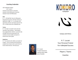 R. T. Luczak Your Personal Trainer For Volleyball Success Players