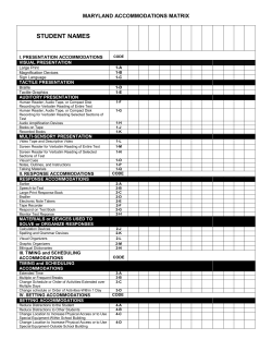 maryland accommodations - Baltimore City Public Schools