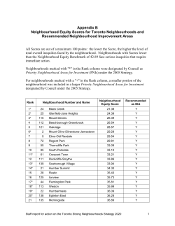Appendix B Neighbourhood Equity Scores for