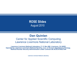 Chemistry Update - ROSE compiler infrastructure