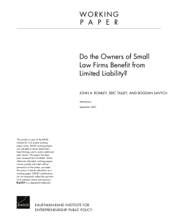Do the Owners of Small Law Firms Benefit from Limited Liability?