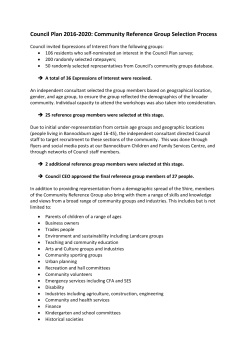 Community Reference Group Selection Process