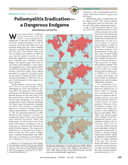 Poliomyelitis Eradication&mdash; a Dangerous Endgame