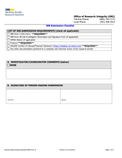 IRB Form #3 - MedStar Health