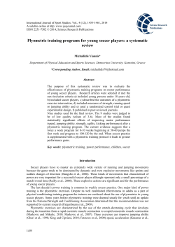 Plyometric training programs for young soccer players