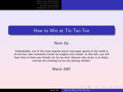 How to Win at Tic-Tac-Toe