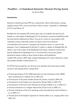 ProofPeer - A Cloud-based Interactive Theorem Proving System
