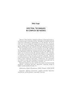 Silvia Gago SPECTRAL TECHNIQUES IN COMPLEX NETWORKS