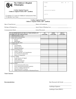 Cochlear Implant Program