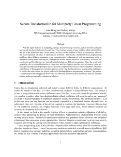 Secure Transformation for Multiparty Linear Programming