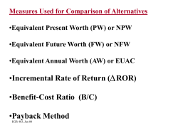 Benefit-Cost Ratio For a given MARR