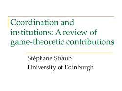 Coordination and institutions: A review of game