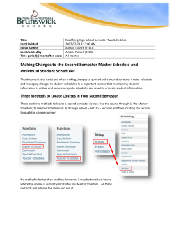 Modifying High School Semester Two Schedules