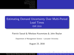 Estimating Demand Uncertainty Over Multi-Period Lead Times
