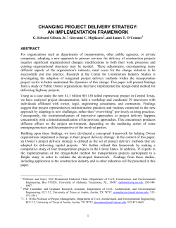 changing project delivery strategy: an implementation framework