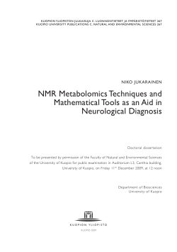NMR Metabolomics Techniques and Mathematical Tools as an Aid