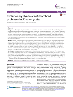 Evolutionary dynamics of rhomboid proteases in Streptomycetes