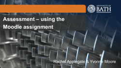 Assessment &ndash; using the Moodle assignment
