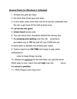 General Rules for Blindman`s Volleyball 1. At least two girls per team