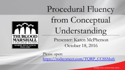 Procedural Fluency from Conceptual Understanding