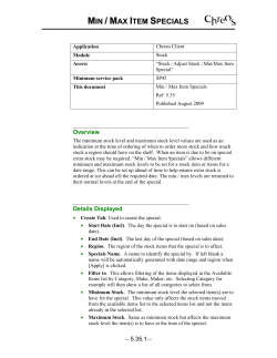 min / max item specials