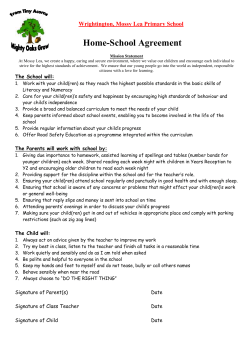 Mission Statement - Wrightington Mossy Lea Primary School