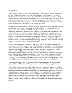 Formal analysis is a specific type of visual description. Unlike