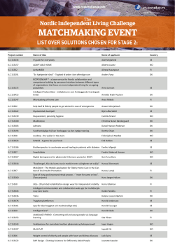 matchmaking event - The Nordic Independent Living Challenge