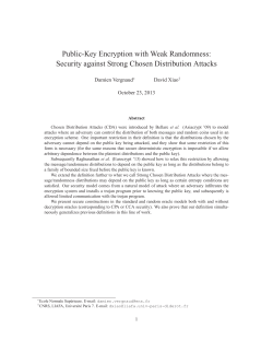 Public-Key Encryption with Weak Randomness