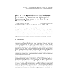 Effect of Prior Probabilities on the Classificatory
