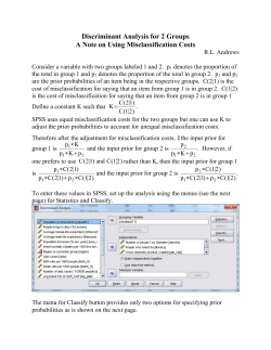 Note on Using Misclassification Costs in