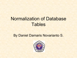 Normalization of Database Tables
