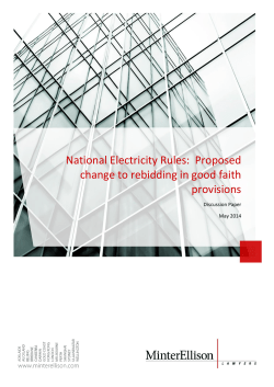 National Electricity Rules: Proposed change to rebidding in good