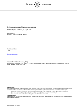 Tilburg University Determinateness of two-person