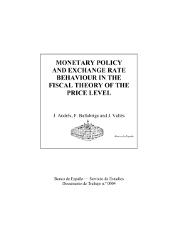 monetary policy and exchange rate behaviour in the fiscal theory of