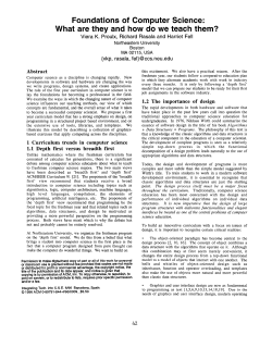 Foundations of Computer Science: What are they and how do we