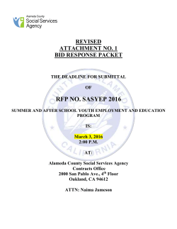 RFP Bid Response Packet - Alameda County Social Services