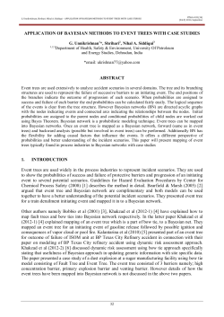 APPLICATION OF BAYESIAN METHODS TO EVENT TREES WITH CASE STUDIES