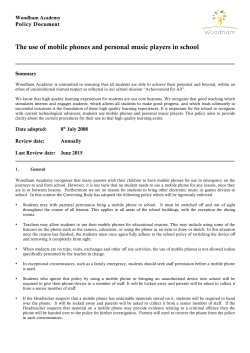 The use of mobile phones and personal music players in school