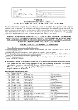 First Exam Afternoon Lecture with Answers